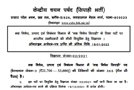 CSBC=Bihar=Polic-Prohibition Constable-Recruitment-2022, केंद्रीय-चयन-बोर्ड-कांस्टेबल-भर्ती