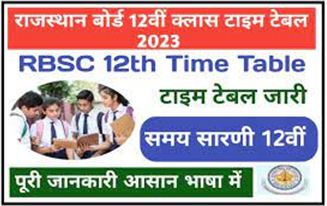 Rajasthan-Board-12th-Time-Table-2023, राजस्थान-बोर्ड-12th-क्लास-टाइम-टेबल-2023
